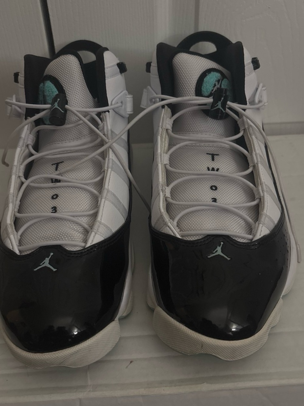 Jordan 6 Ring Men’s Sneakers - White, Black, Teal Accents